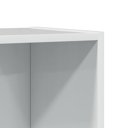 Boekenkast 60x24x143 cm bewerkt hout hoogglans wit