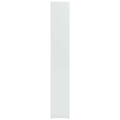 Boekenkast 40x30x189 cm bewerkt hout hoogglans wit