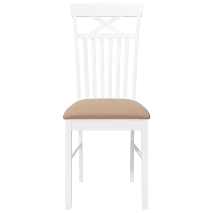 Eetkamerstoelen met kussens 2 st massief hout rubber wit
