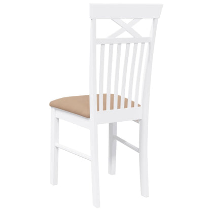 Eetkamerstoelen met kussens 2 st massief hout rubber wit