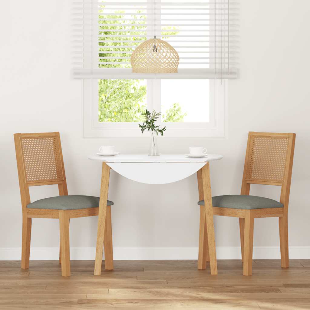 Eetkamerstoelen met kussens 2 st massief hout rubber
