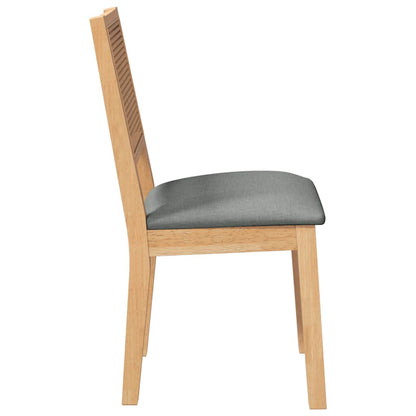 Eetkamerstoelen met kussens 2 st massief hout rubber