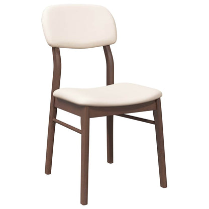 Eetkamerstoelen met kussens 2 st massief hout rubber bruin