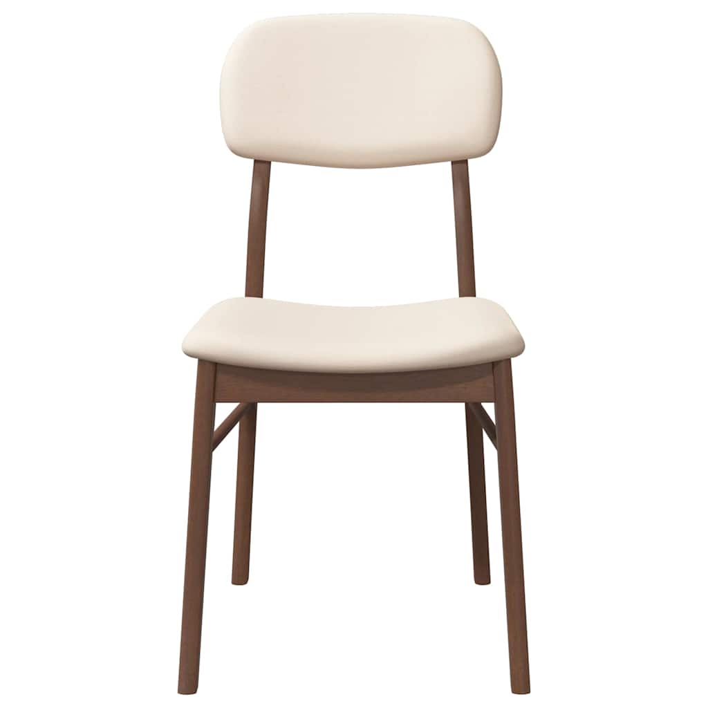 Eetkamerstoelen met kussens 2 st massief hout rubber bruin