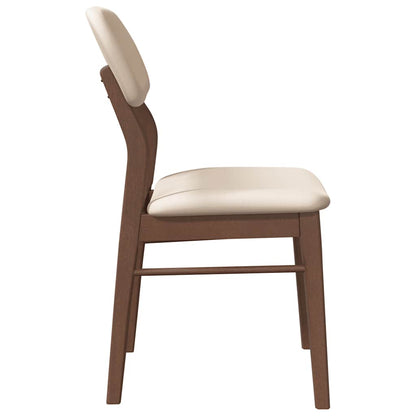 Eetkamerstoelen met kussens 2 st massief hout rubber bruin