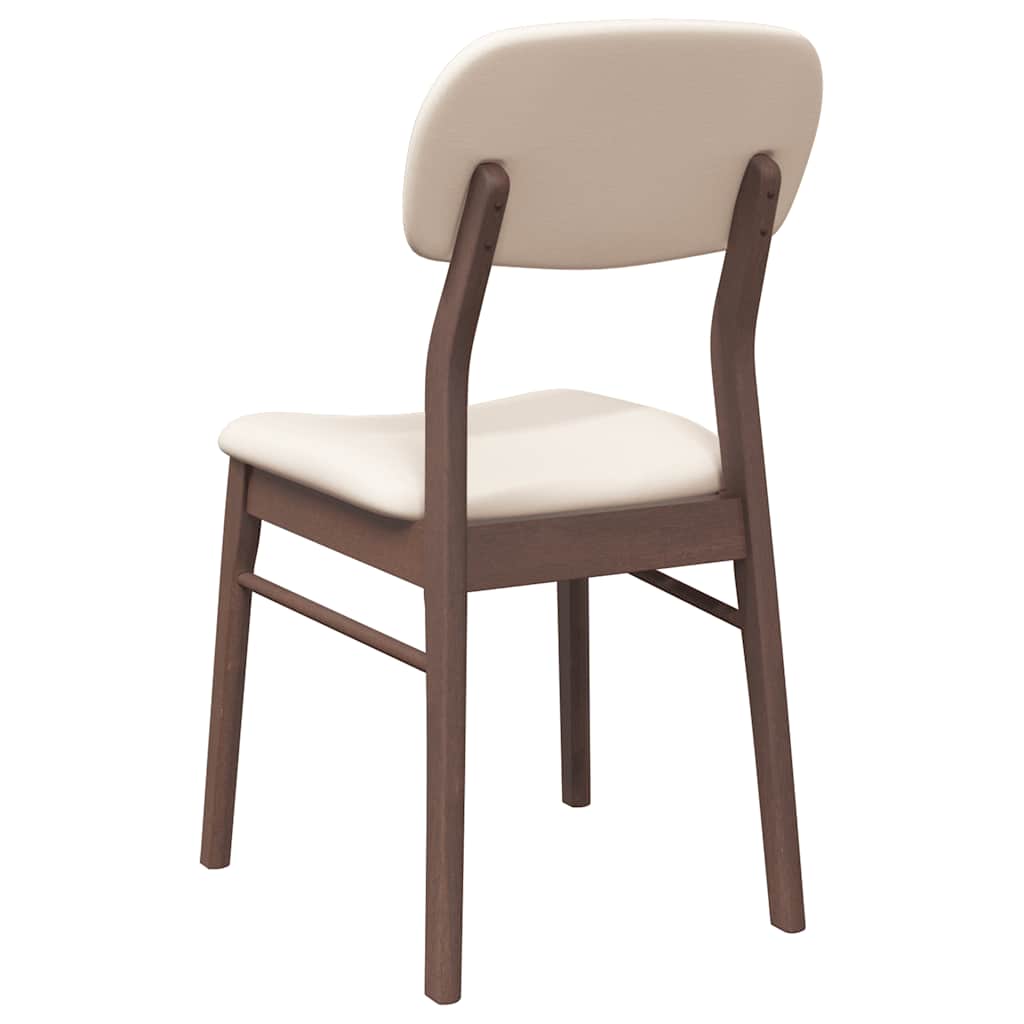 Eetkamerstoelen met kussens 2 st massief hout rubber bruin