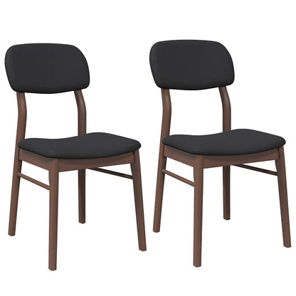 Eetkamerstoelen met kussens 2 st massief hout rubber bruin