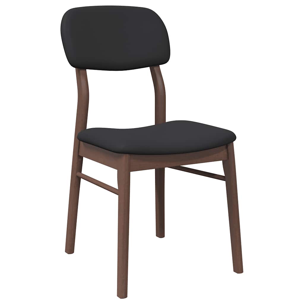 Eetkamerstoelen met kussens 2 st massief hout rubber bruin