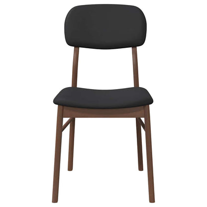 Eetkamerstoelen met kussens 2 st massief hout rubber bruin