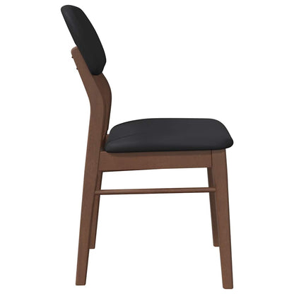Eetkamerstoelen met kussens 2 st massief hout rubber bruin