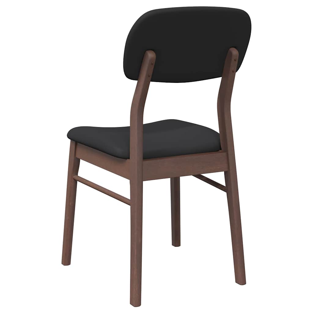 Eetkamerstoelen met kussens 2 st massief hout rubber bruin