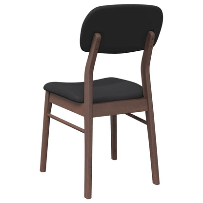 Eetkamerstoelen met kussens 2 st massief hout rubber bruin