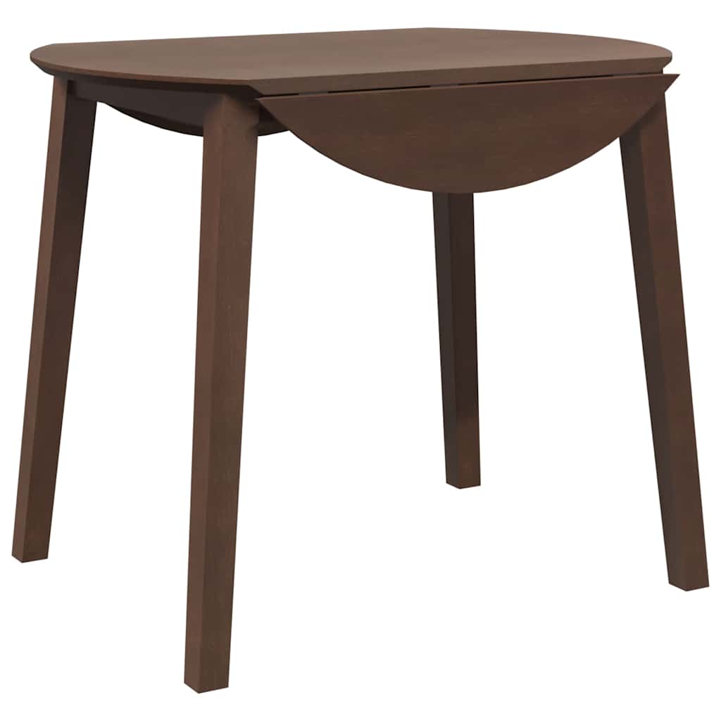 Eettafel bruin massief hout rubber