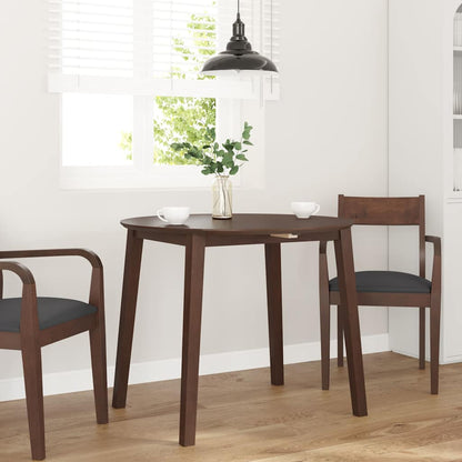 Eettafel bruin massief hout rubber
