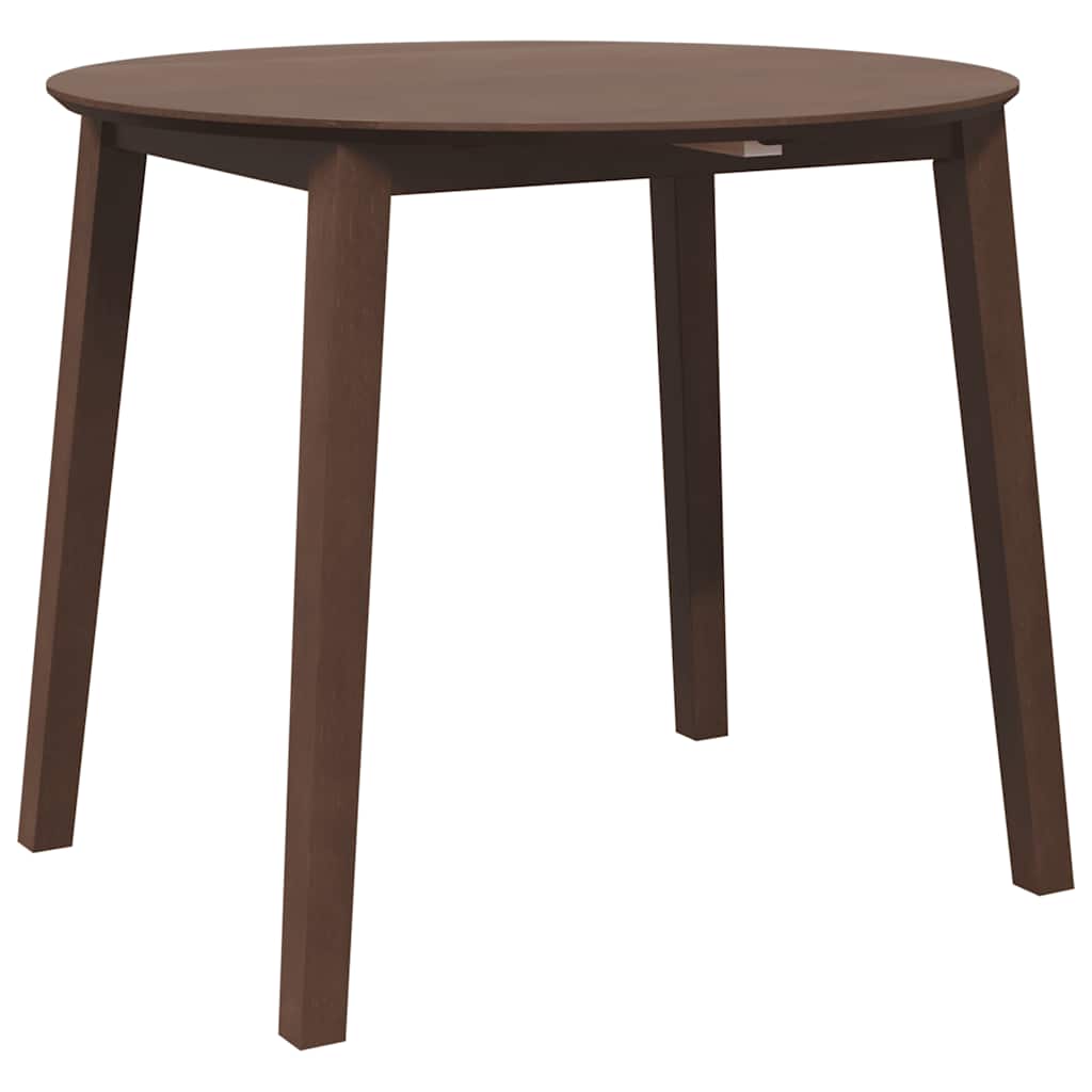 Eettafel bruin massief hout rubber