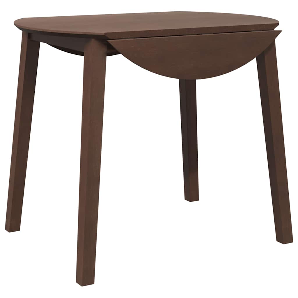 Eettafel bruin massief hout rubber