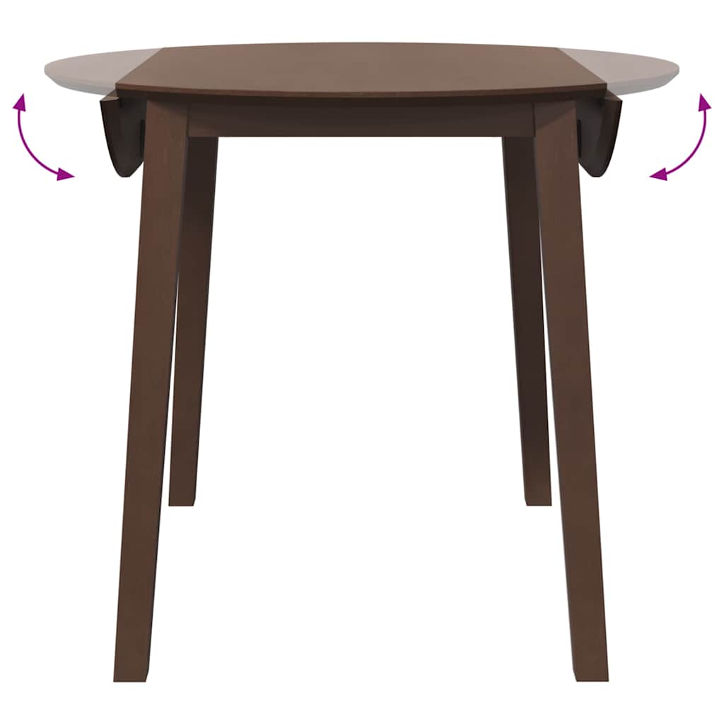 Eettafel bruin massief hout rubber