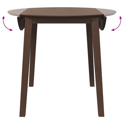 Eettafel bruin massief hout rubber