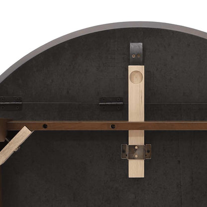 Eettafel bruin massief hout rubber