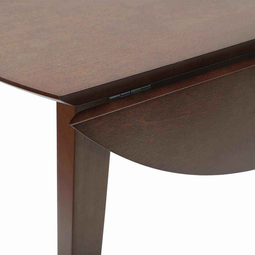 Eettafel bruin massief hout rubber