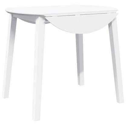 Eettafel massief hout wit rubber