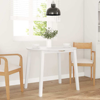 Eettafel massief hout wit rubber