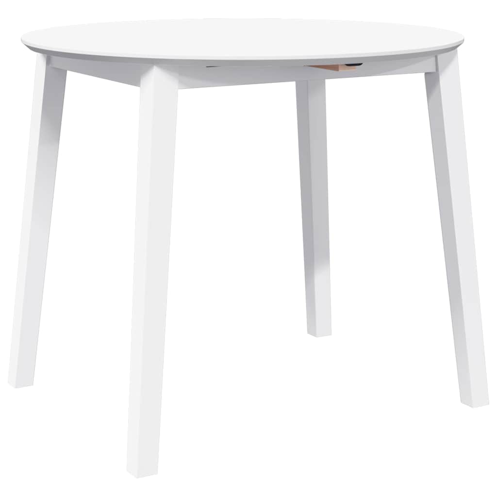 Eettafel massief hout wit rubber