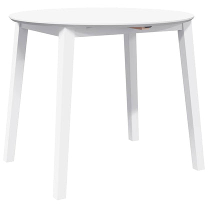 Eettafel massief hout wit rubber