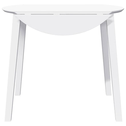 Eettafel massief hout wit rubber