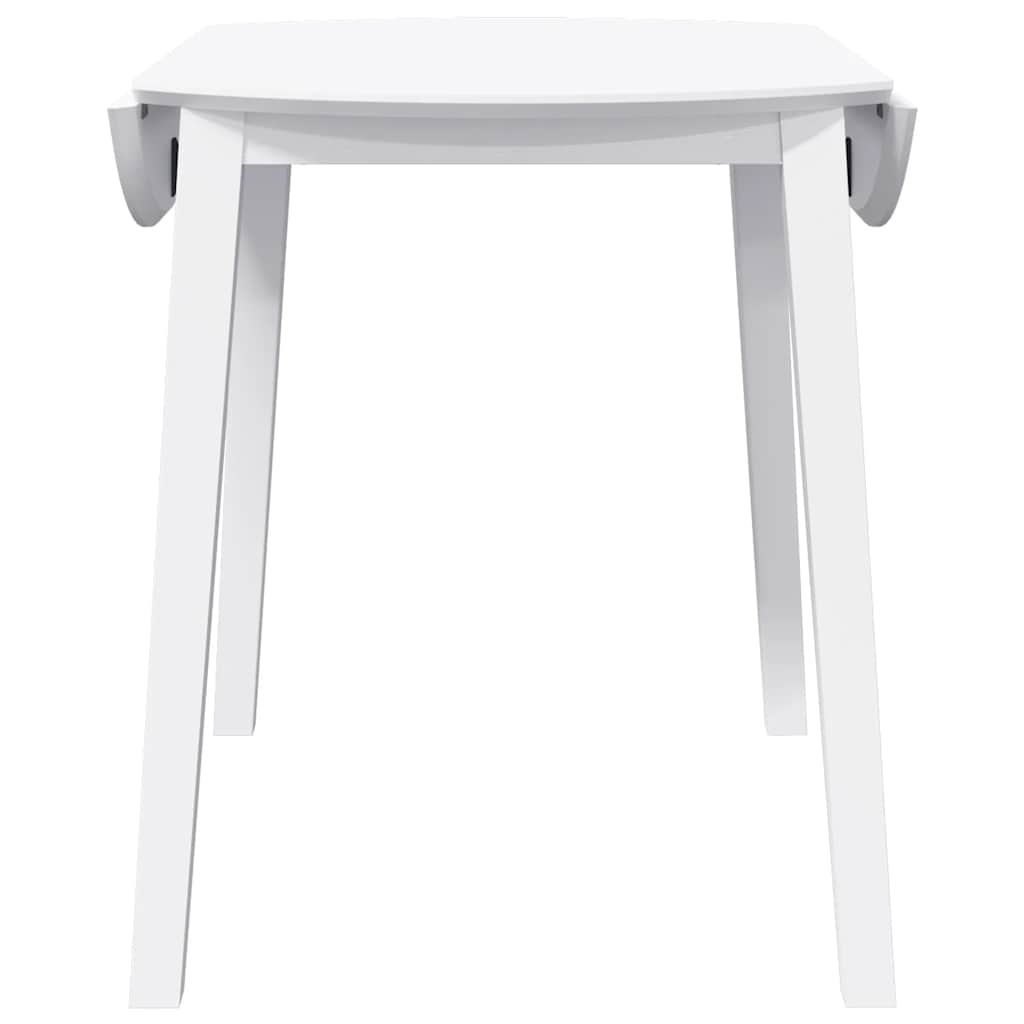 Eettafel massief hout wit rubber