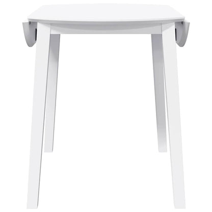 Eettafel massief hout wit rubber