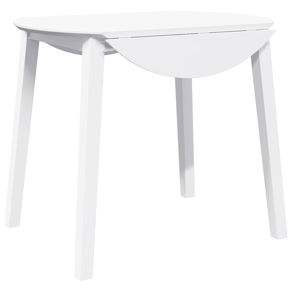 Eettafel massief hout wit rubber