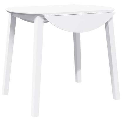 Eettafel massief hout wit rubber