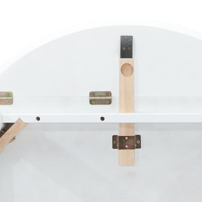 Eettafel massief hout wit rubber