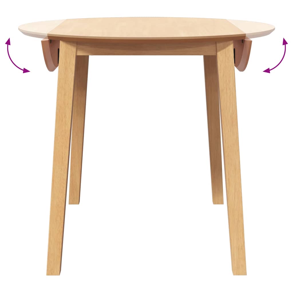 Eettafel massief hout naturel rubber