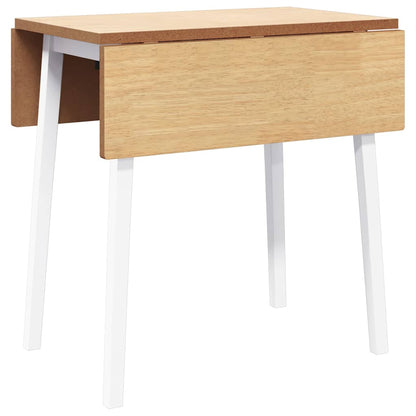 Eettafel massief hout wit rubber