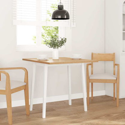 Eettafel massief hout wit rubber