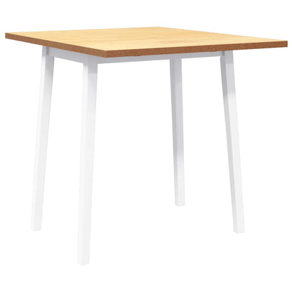 Eettafel massief hout wit rubber