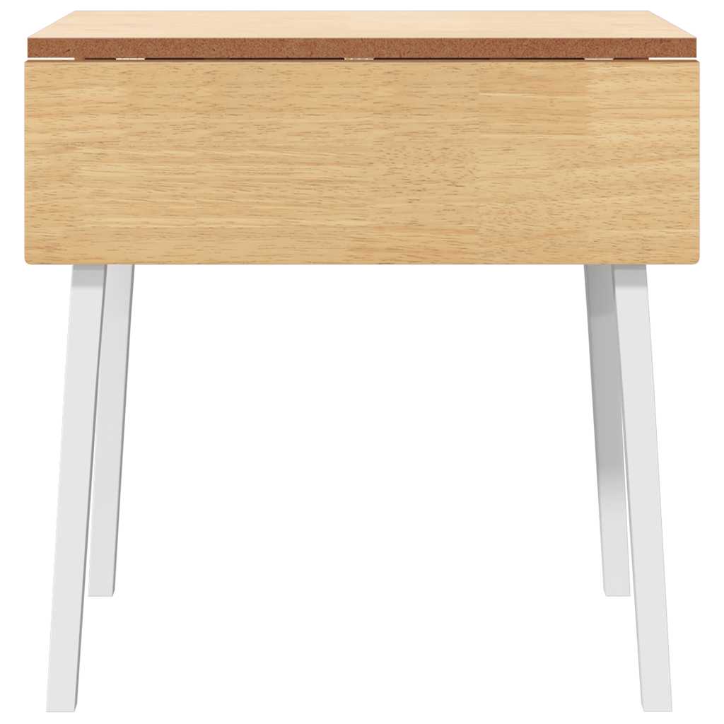 Eettafel massief hout wit rubber