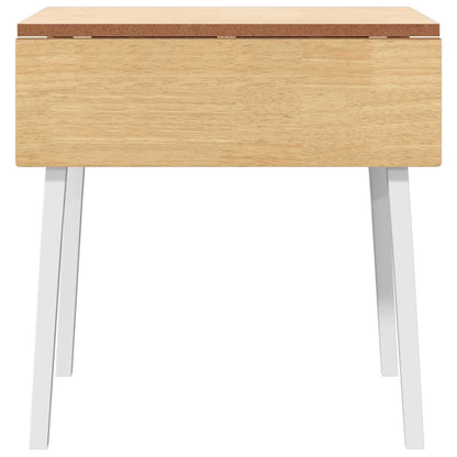 Eettafel massief hout wit rubber