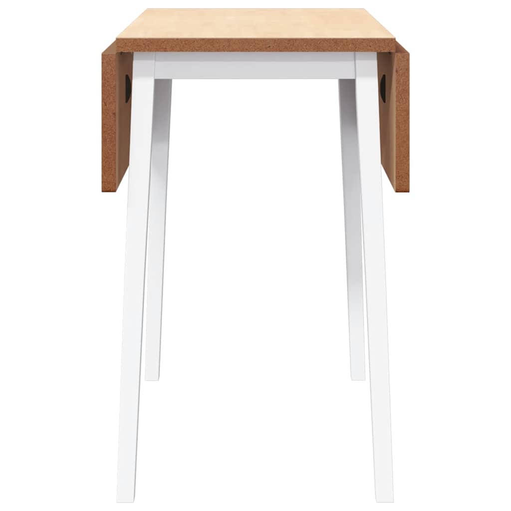 Eettafel massief hout wit rubber