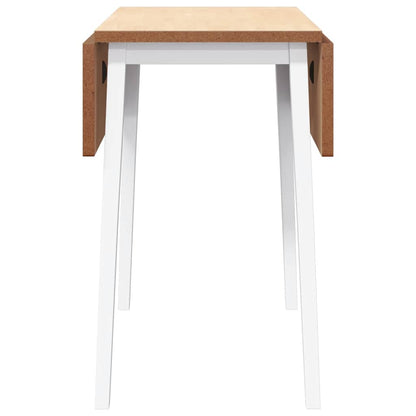 Eettafel massief hout wit rubber
