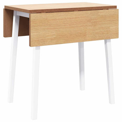 Eettafel massief hout wit rubber