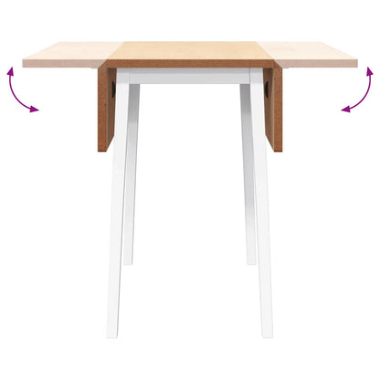 Eettafel massief hout wit rubber