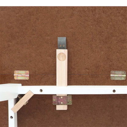 Eettafel massief hout wit rubber