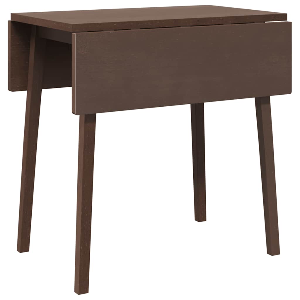 Eettafel bruin massief hout rubber