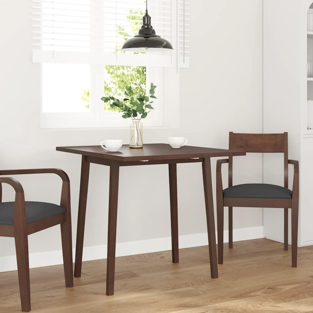 Eettafel bruin massief hout rubber