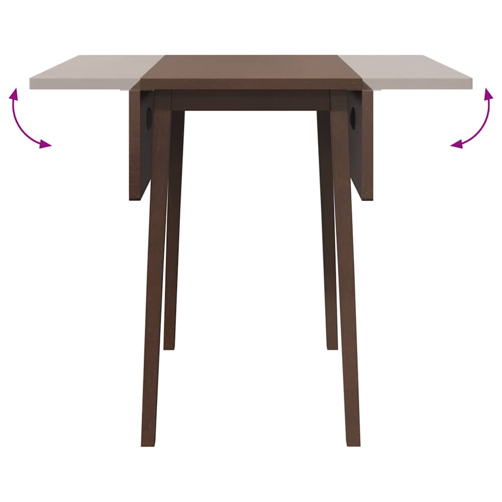 Eettafel bruin massief hout rubber