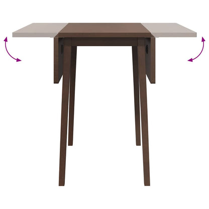 Eettafel bruin massief hout rubber