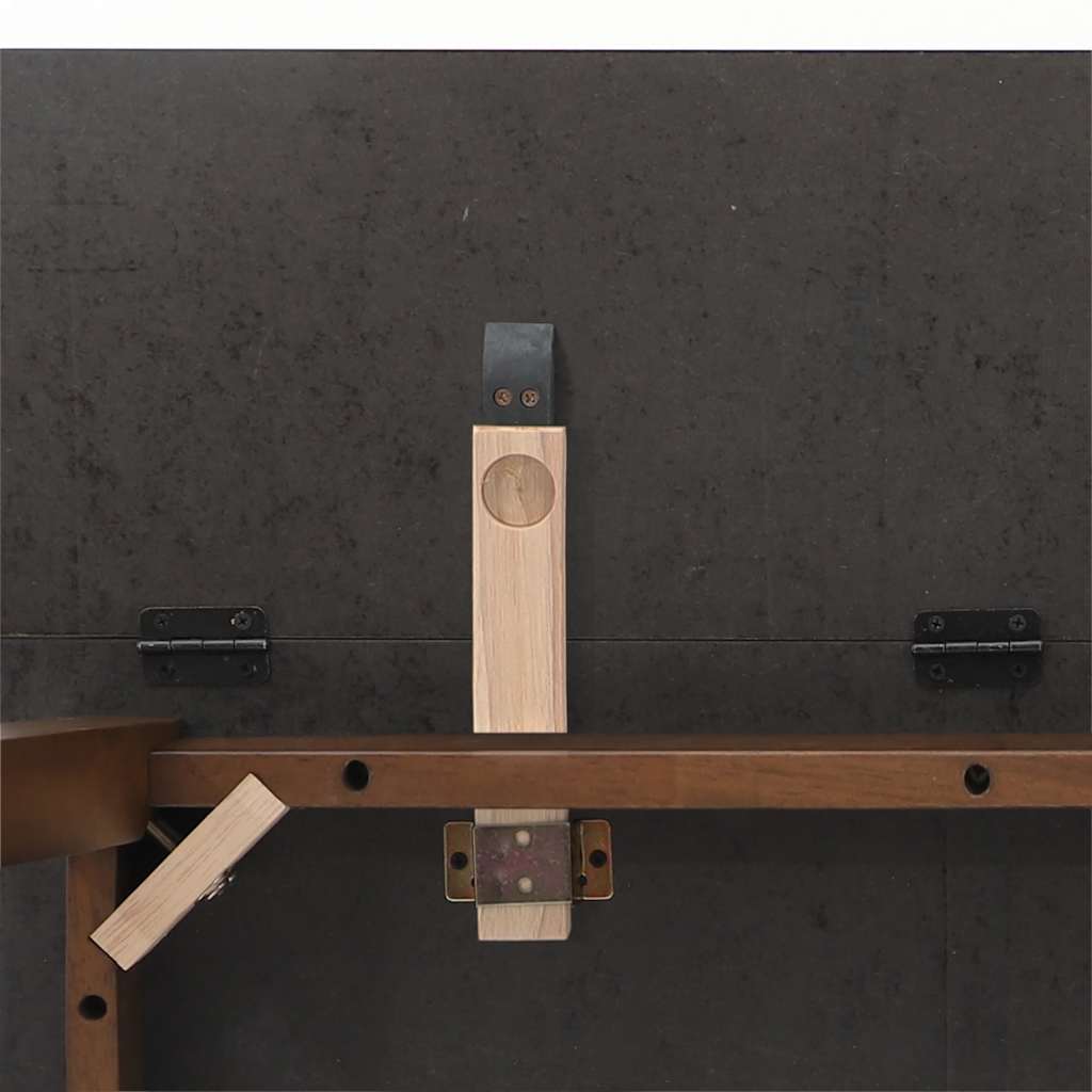 Eettafel bruin massief hout rubber